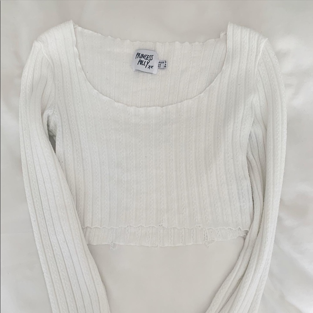 Princess Polly White Long Sleeve Top